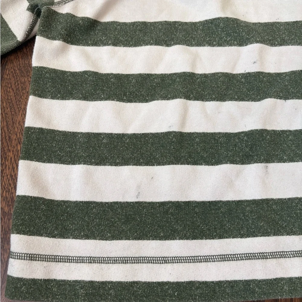 Gap kids boys green and white striped shirt